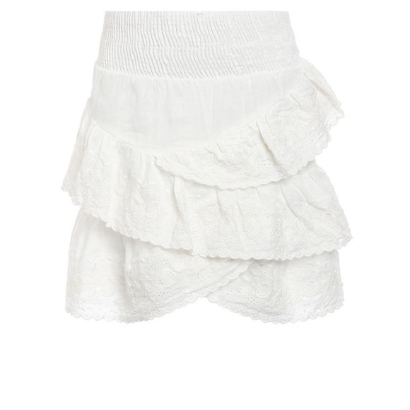 Les Coyotes De Paris Isabella Embroidered Mini Skirt in White Size 14 - Picture 1 of 7